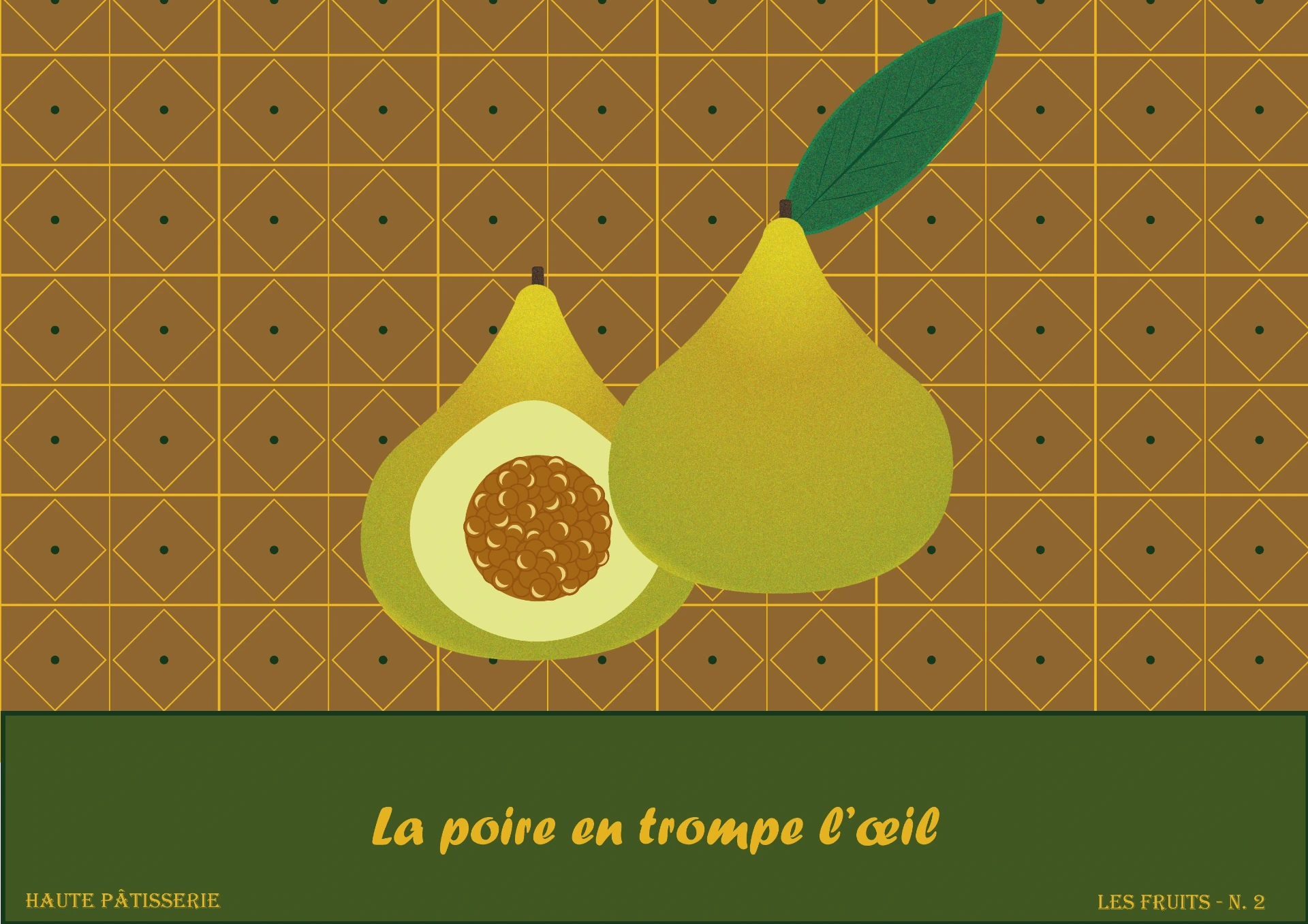 Poster Poire en trompe-l'œil (30 x 40 cm)