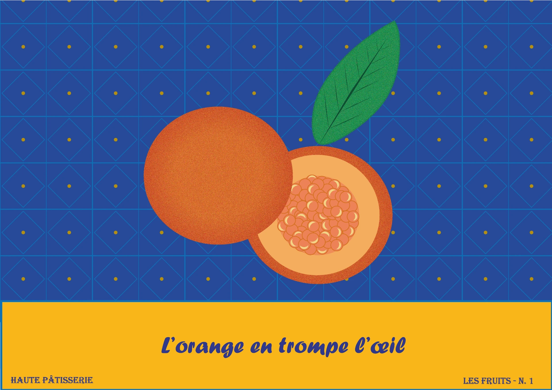 Poster Orange en trompe-l'œil (30 x 40 cm)