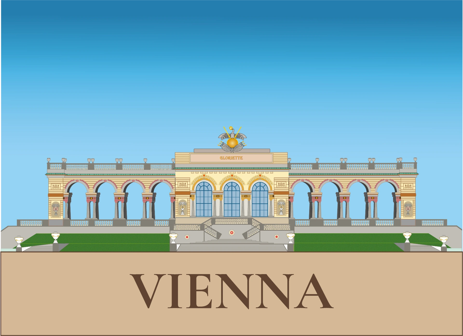 Poster Gloriette - Vienne (30 x 40 cm)